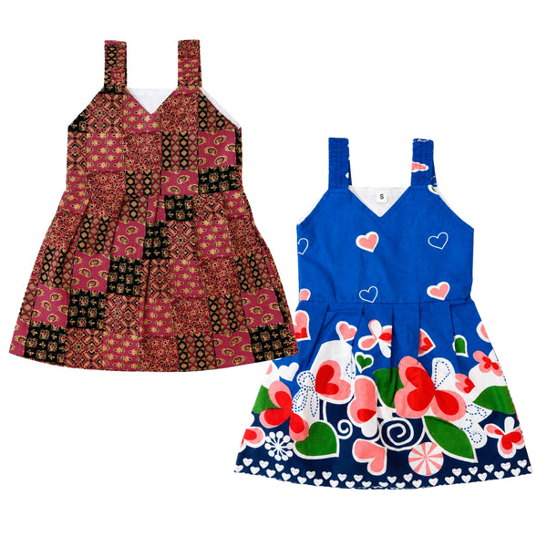 Premium Sleeveless Cotton Frocks (Pack of 2)
