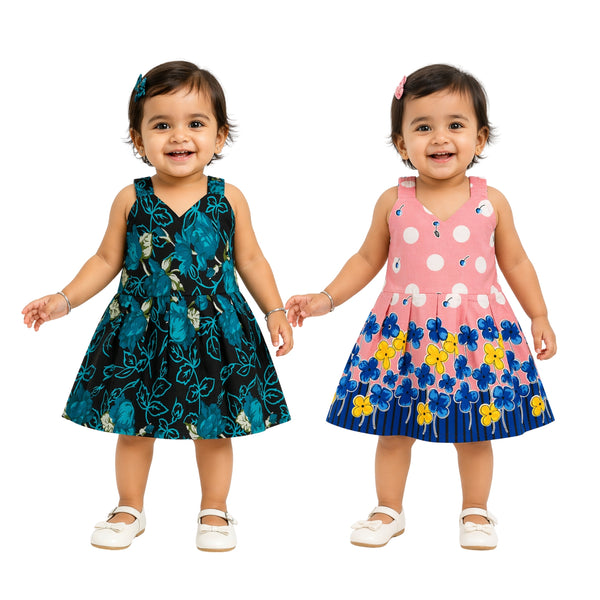 Premium Sleeveless Cotton Frocks (Pack of 2)