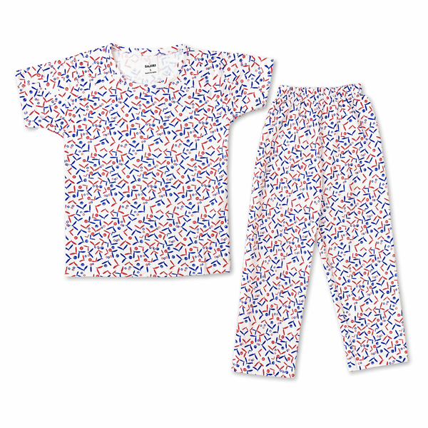 Unisex Printed Co-ord Set for Kids (Top & Pant)