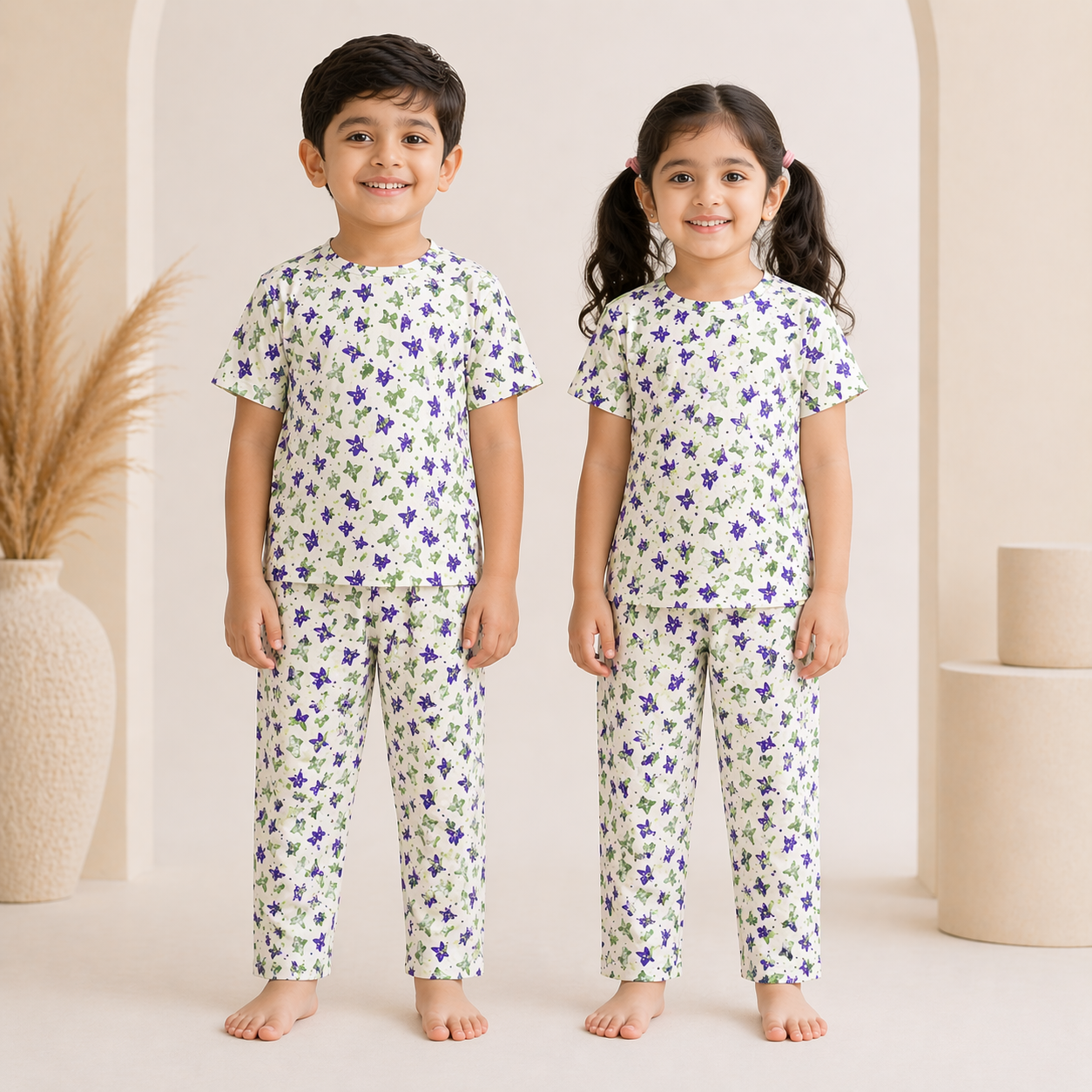 Unisex Printed Co-ord Set for Kids (Top & Pant)