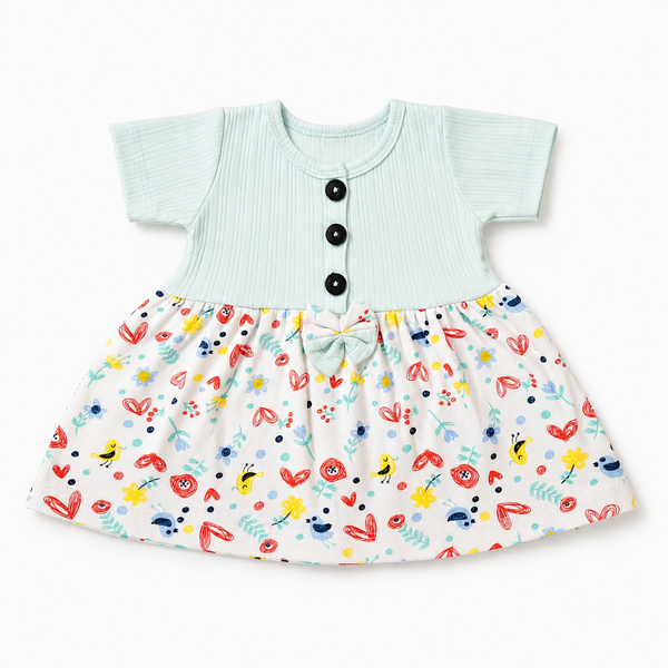 Baby Girl Center Button Frock (0–3 Years)
