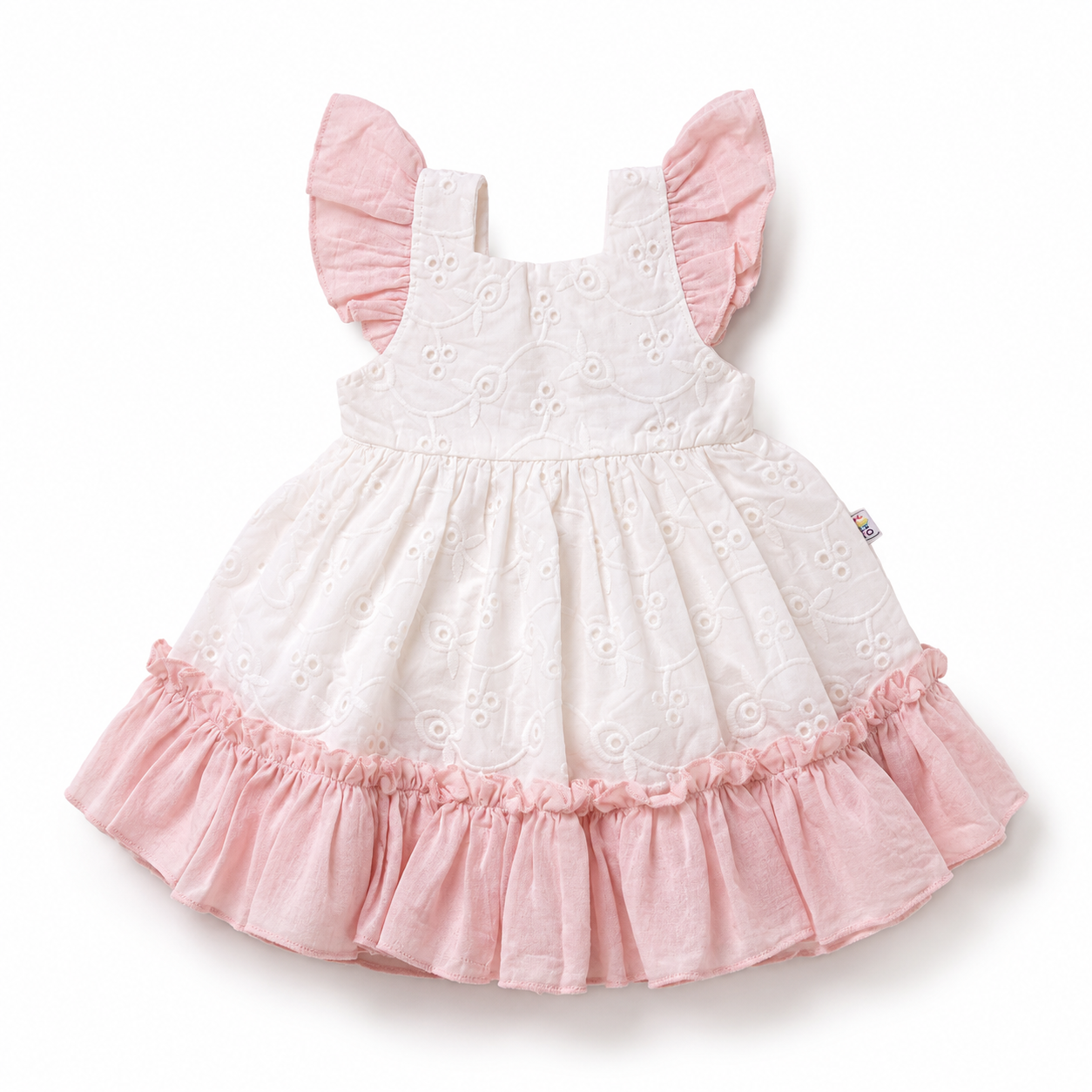 Pinky Frill Hakoba Frock (0-18Months)