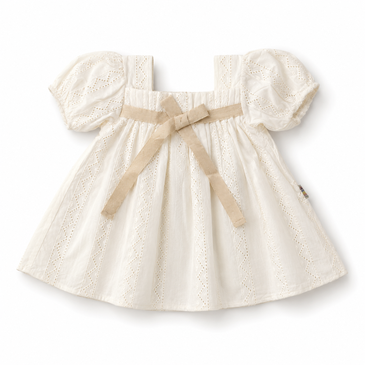 Hakoba Cream Puff Sleeve Frock (0-18Months)