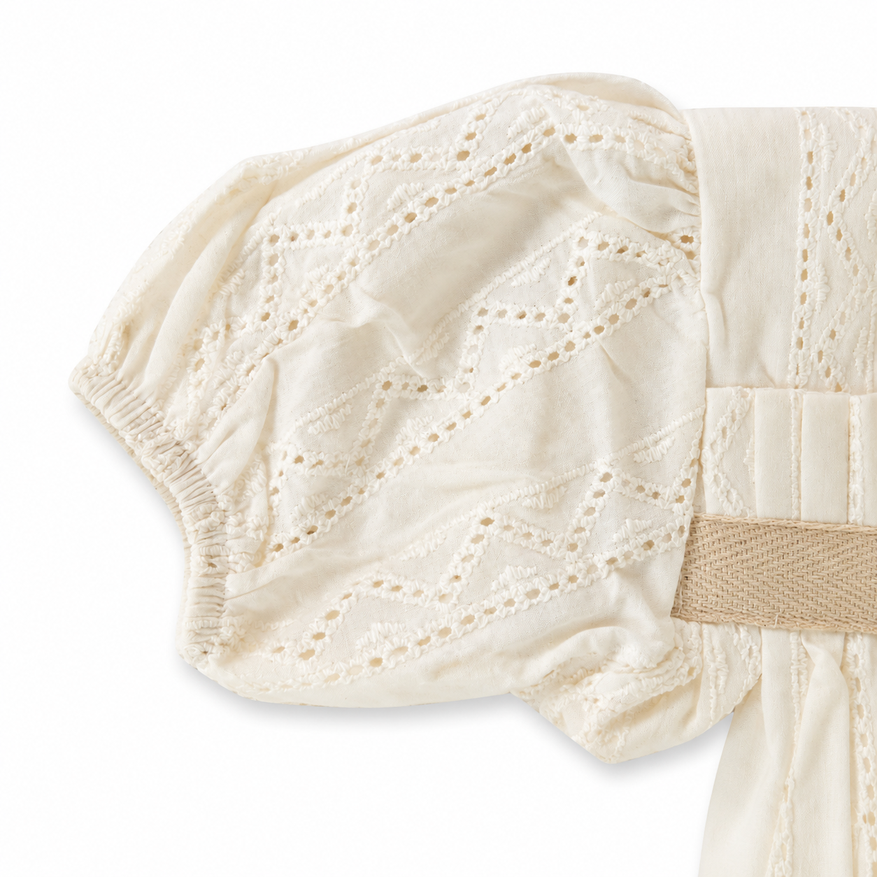 Hakoba Cream Puff Sleeve Frock (0-18Months)