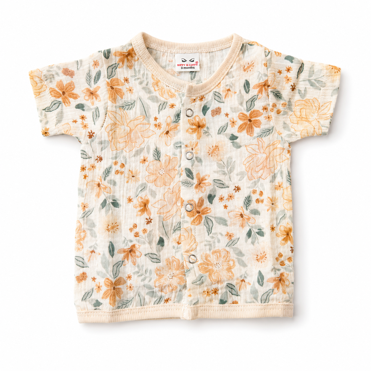 Muslin Half Sleeve Jabla Set (0–6 Months)