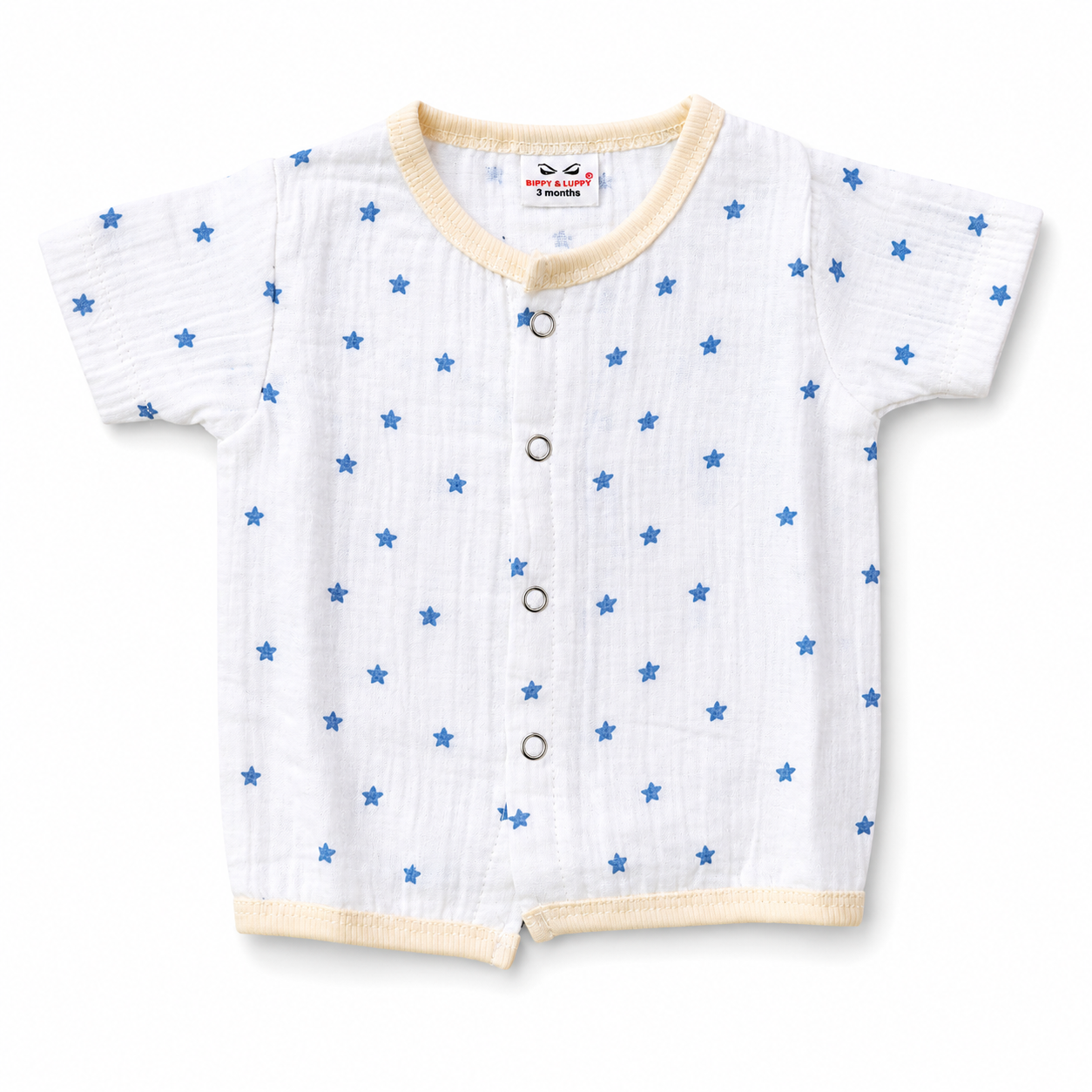 Muslin Half Sleeve Jabla Set (0–6 Months)