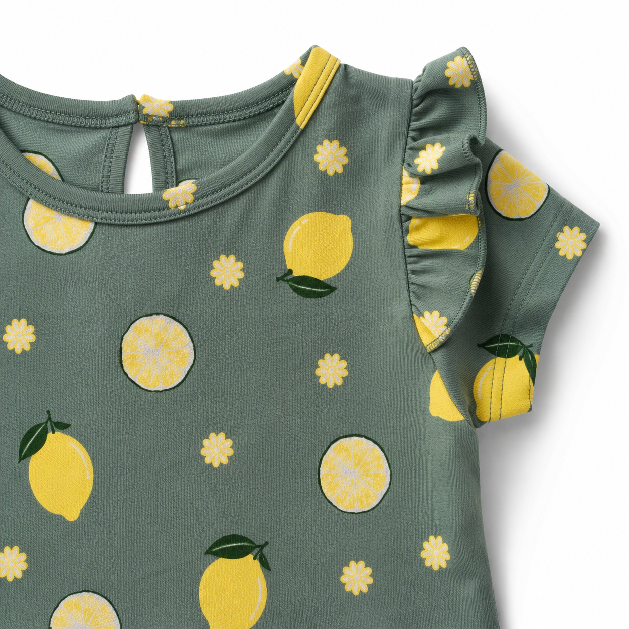 Lemon Frill Sleeve Dress 1 to 8 Years