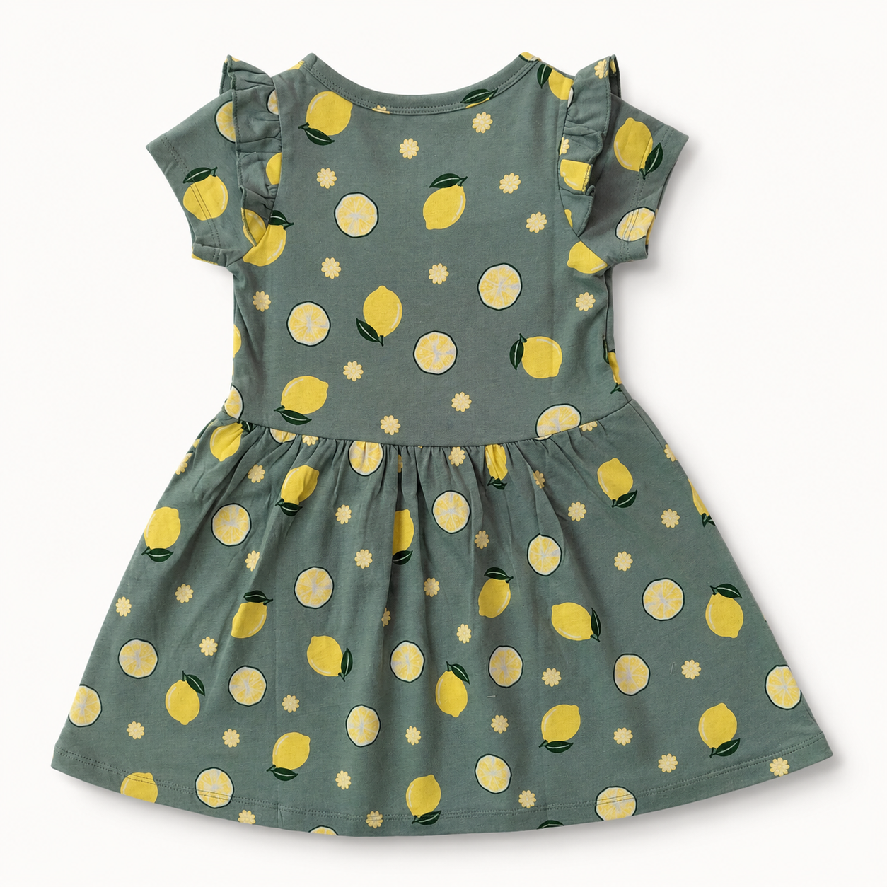 Lemon Frill Sleeve Dress 1 to 8 Years