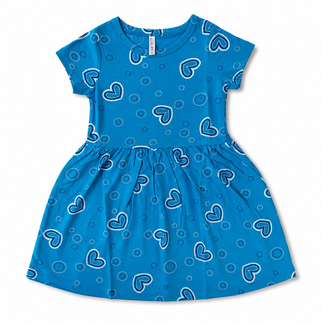 Blue Heart Halfsleeve Dress 1 to 8 Years