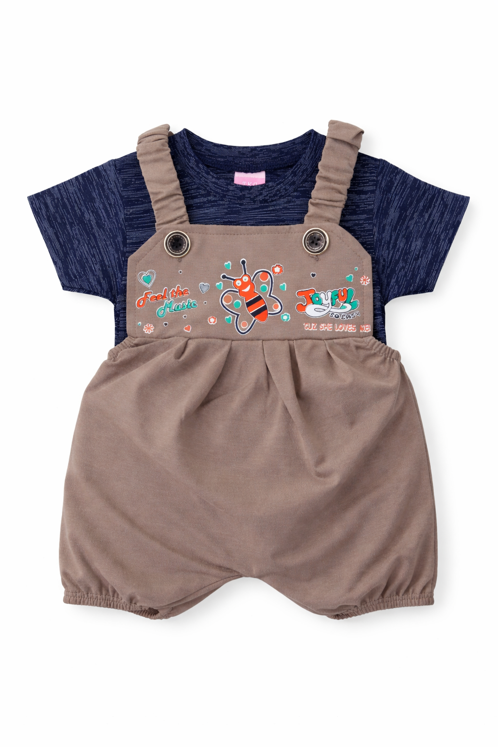 Unisex Dungaree set for babies (0-3 M)
