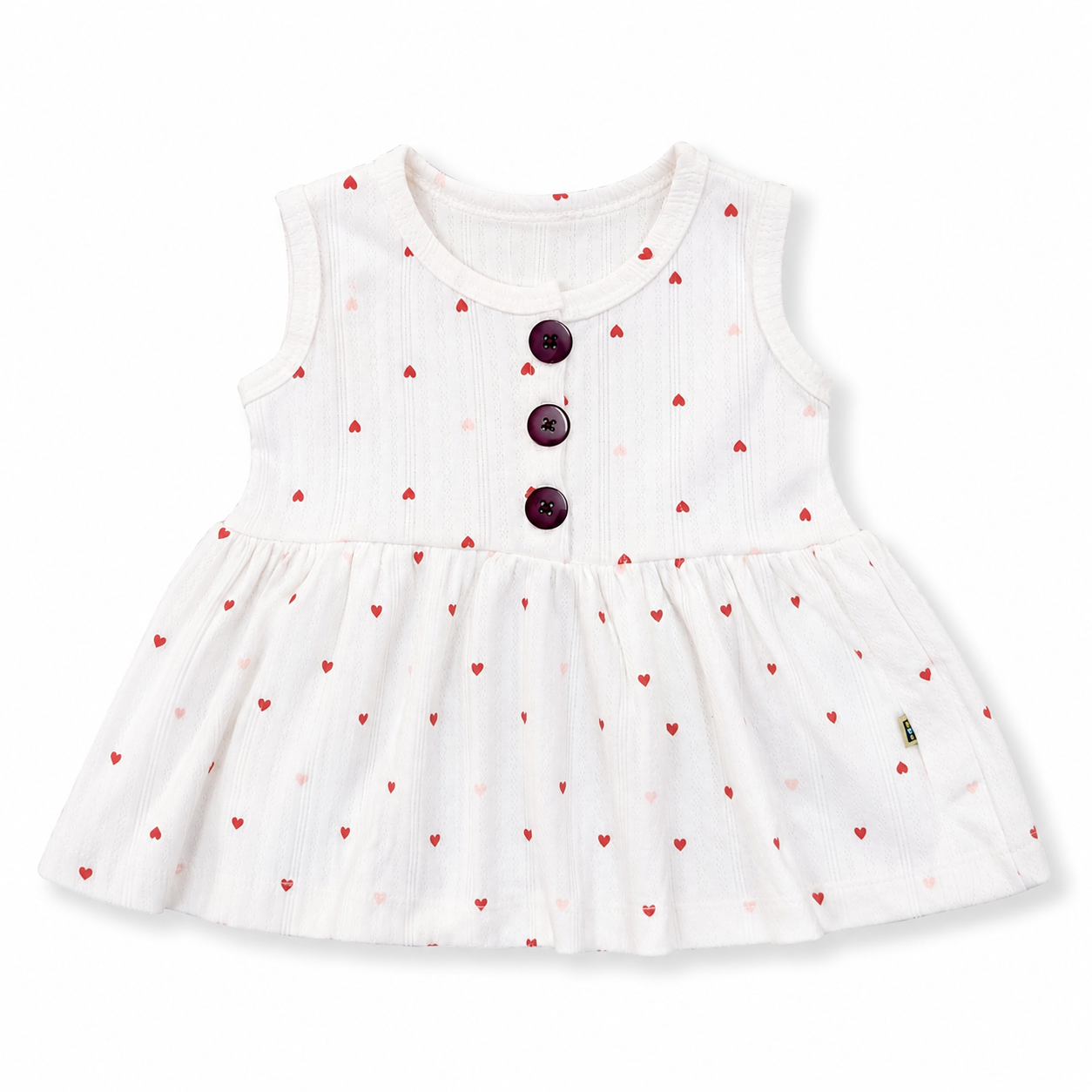 Butter Cotton Sleeveless Center Button Frock for Baby Girls | 0M–3Y