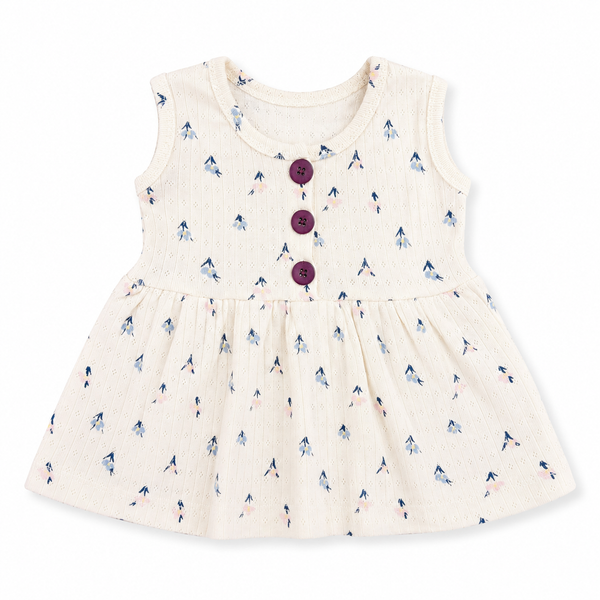 Butter Cotton Sleeveless Center Button Frock for Baby Girls | 0M–3Y
