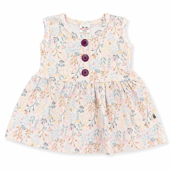 Butter Cotton Sleeveless Center Button Frock for Baby Girls | 0M–3Y