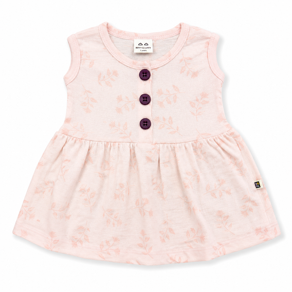 Butter Cotton Sleeveless Center Button Frock for Baby Girls | 0M–3Y