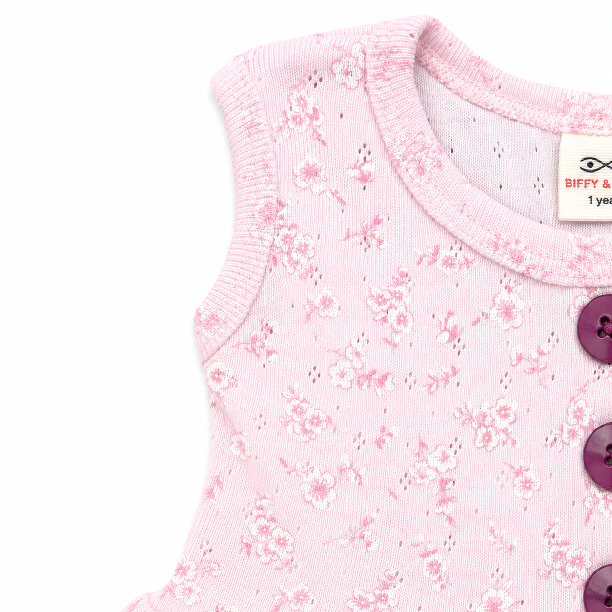 Butter Cotton Sleeveless Center Button Frock for Baby Girls | 0M–3Y
