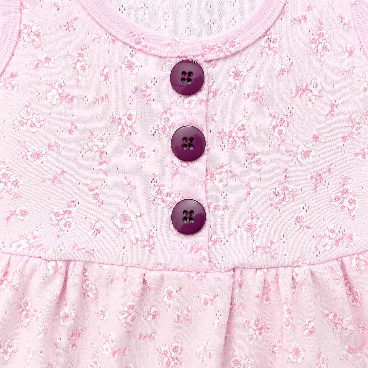 Butter Cotton Sleeveless Center Button Frock for Baby Girls | 0M–3Y
