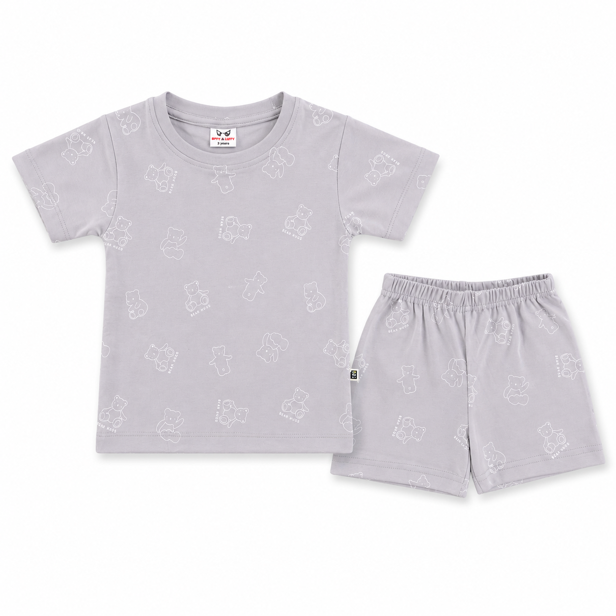 Unisex Bear Hugs Interlock Cotton Co-ord Set (2–6 Years)