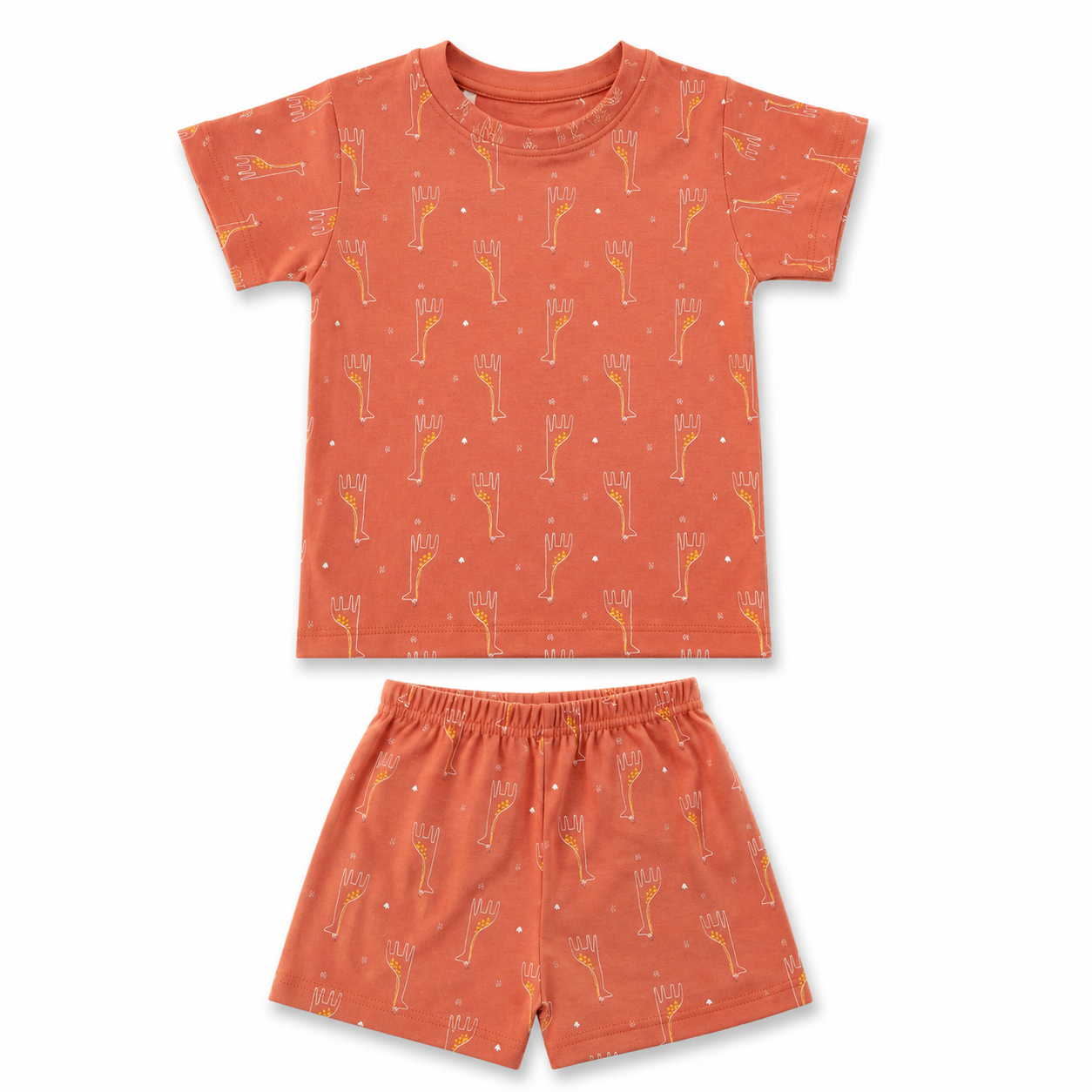 Unisex Giraffe Interlock Cotton Co-ord Set (2–6 Years)