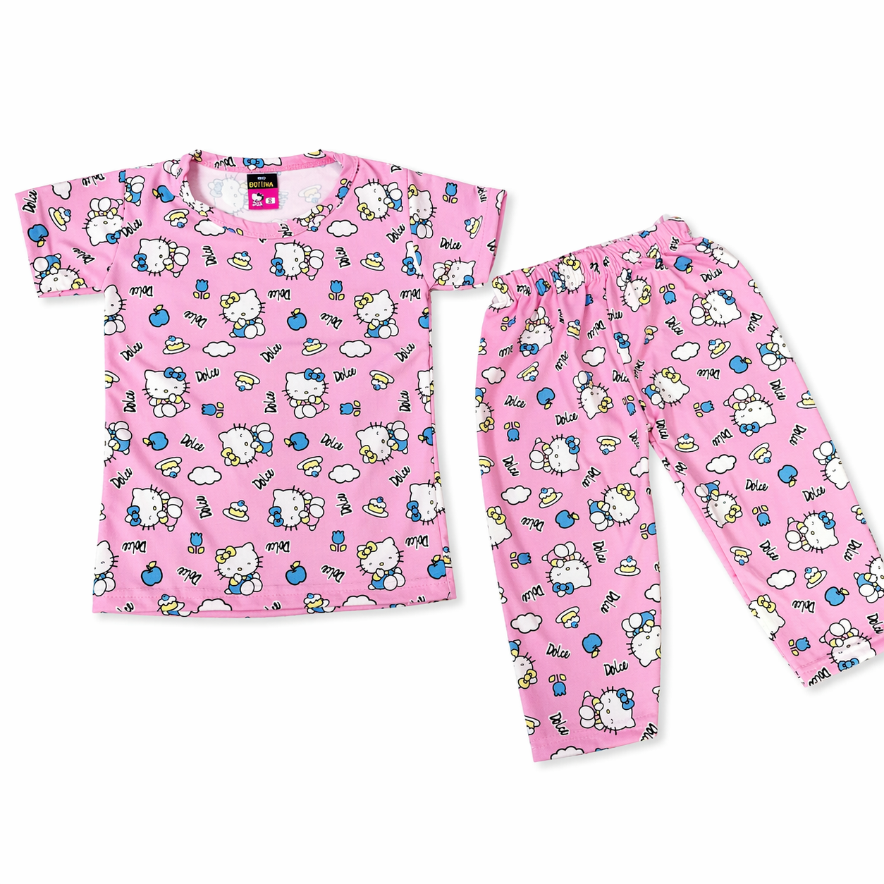 Unisex Crepe Cotton Top & Pant - Pink