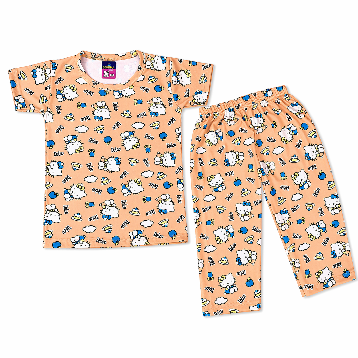 Unisex Crepe Cotton Top & Pant - Orange