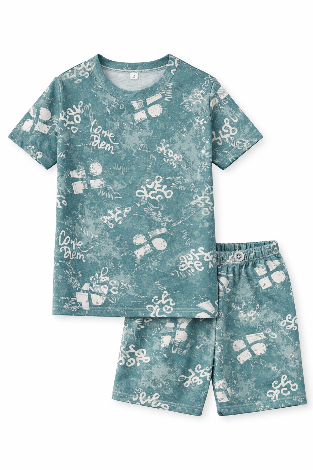 Unisex - Crepe Cotton Co-ords set - Blue