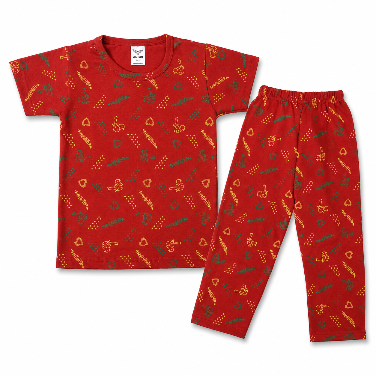 Unisex Printed Co-ord Set for Kids Combo of 2 (4–5 years) - top & pant