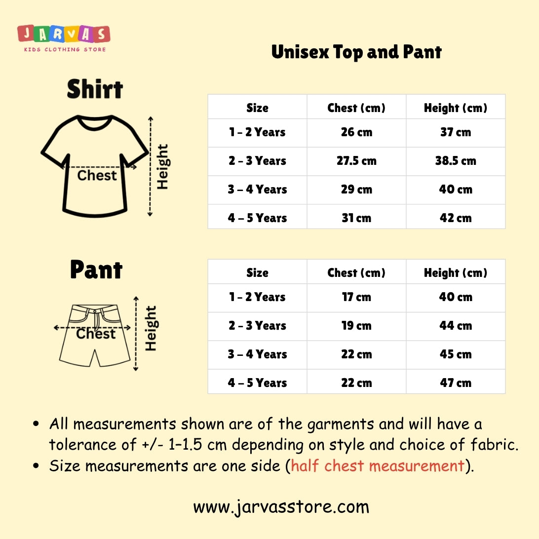 Unisex Crepe Cotton Top & Pant - Blue