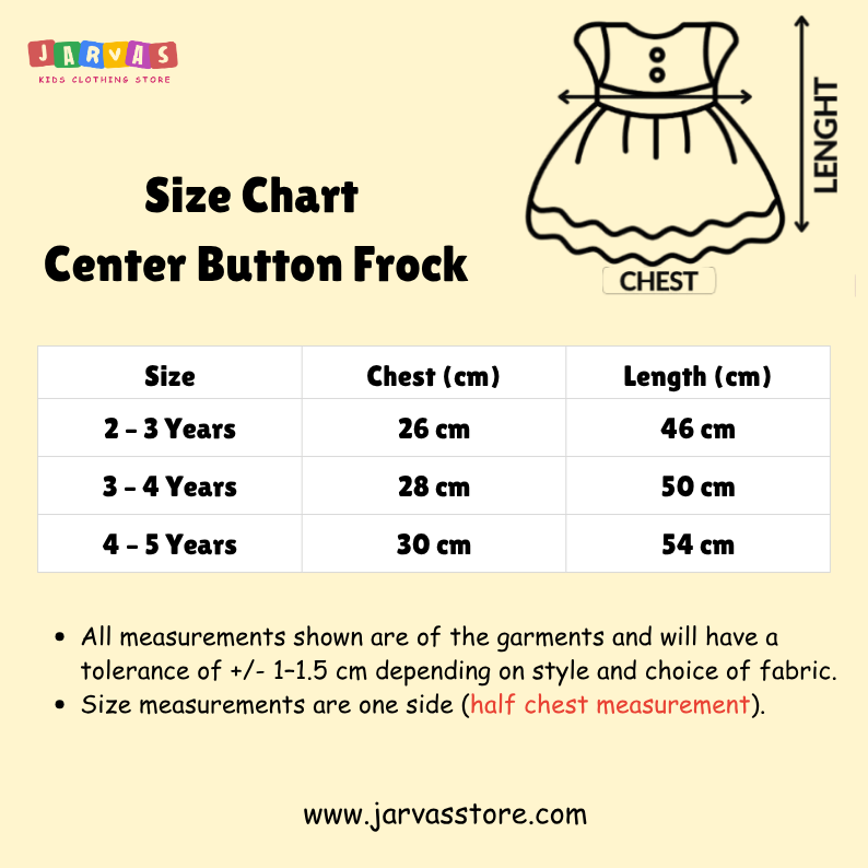 Pastel Yellow Center Button Frock (2-5Y)