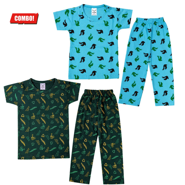 Unisex Printed Co-ord Set for Kids Combo of 2 (4–5 years) - top & pant