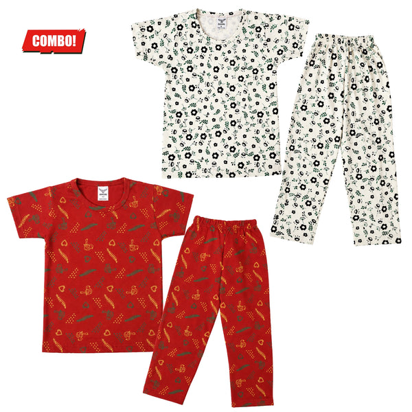 Unisex Printed Co-ord Set for Kids Combo of 2 (4–5 years) - top & pant