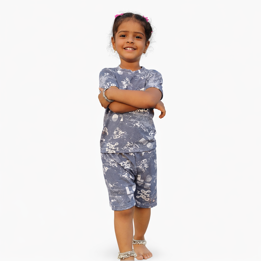 Unisex - Crepe Cotton Co-ords set - Ink Blue