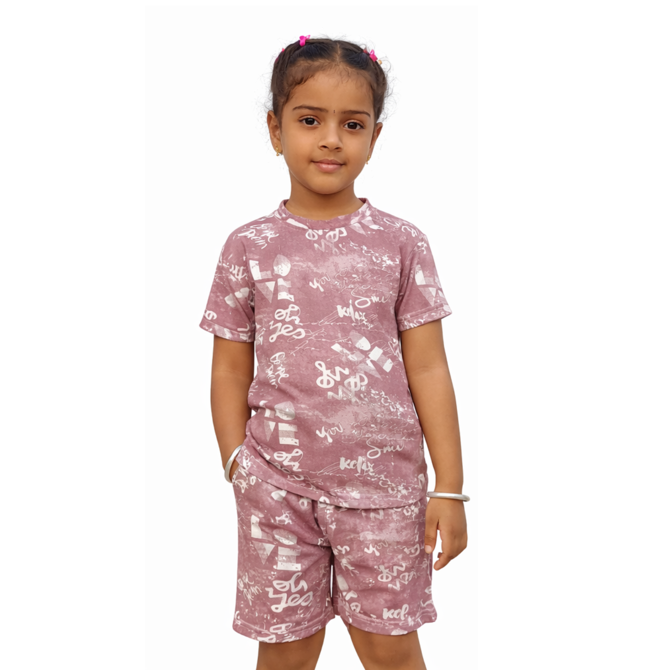 Unisex - Crepe Cotton Co-ords set - Pink